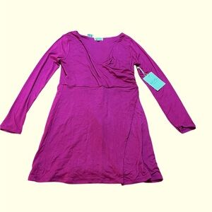 Birch and Stone Contour Long Sleeve V-Neck Wrap Dress Size XL Stretch Flattering